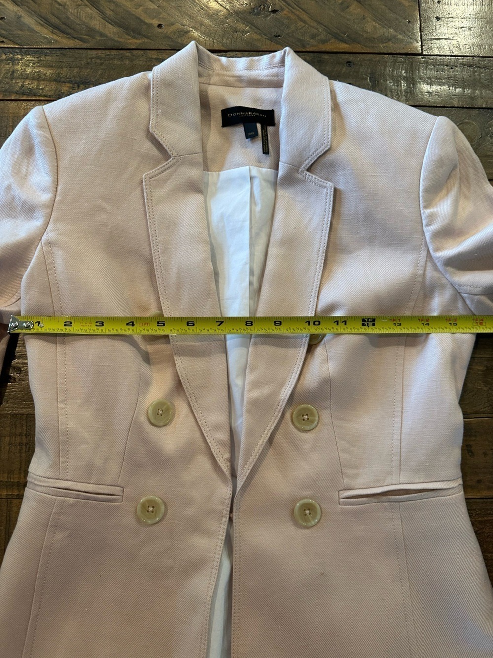 Donna Karan New York Ligh Pink Linen Blend Blazer XXS Like New - Picture 4 of 7